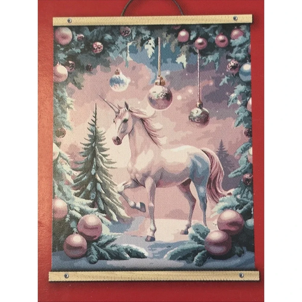 Artist's Loft Christmas Unicorn Ornament Scene Paint by Number Kit New in box